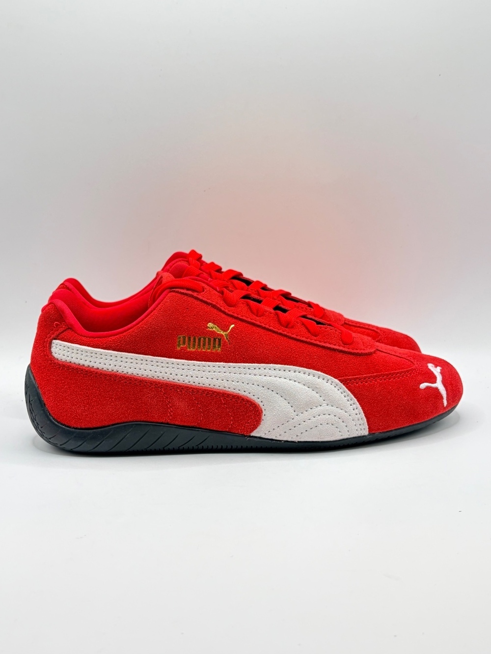 Puma Speedcat OG Sneakers Size 8/9.5 Womens Red and White Suede